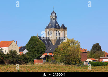 Die St. Nikolaus Kirche (1928) in Messines, Belgien Stockfoto