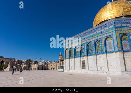 Jerusalem, Israel, 02-28-2018: Ansicht der Felsendom in Tempelberg, Jerusalem, Israel Stockfoto