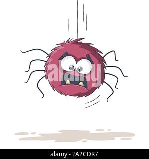 Lustige cartoon Spider. Hand Vector Illustration mit separaten Ebenen gezeichnet. Stock Vektor