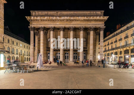 Grand Theater bei Nacht, Dijon, Frankreich. Stockfoto