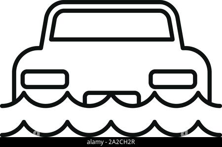 Auto Hochwasser Symbol. Übersicht Auto Hochwasser vektor Symbol für Web Design auf weißem Hintergrund Stock Vektor