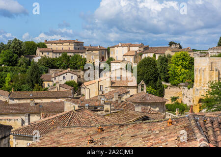 Ansicht von Saint-Emilion in Aquitanien, Frankreich Stockfoto