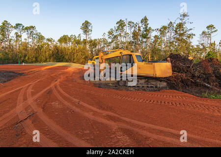 Land geklärt werden, und für eine Mobile home prepaired Stockfoto