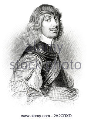 Algernon Percy Portrait, 10. Earl of Northumberland, 1602 - 1668, war ein englischer militärischer Führer während des Englischen Bürgerkriegs, vintage Abbildung von 1850 Stockfoto