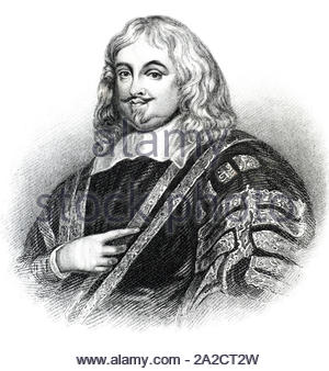 Edward Hyde, Hochformat, 1. Earl of Clarendon, 1609 - 1674, war ein englischer Staatsmann, der als Herr Bundeskanzler, König Charles II vintage Abbildung von 1850 serviert. Stockfoto