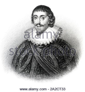 John paulet Portrait, 5 Marquis von Winchester, 1598 - 1675, war ein englischer Edelmann während des Englischen Bürgerkriegs, vintage Abbildung von 1850 Stockfoto