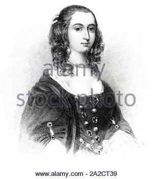 Lady Anne Clifford Porträt, 1590-1676, Gräfin Dowager von Dorset, Pembroke und Montgomery, 14 Baroness De Clifford, war ein englischer peeress, vintage Abbildung von 1850 Stockfoto