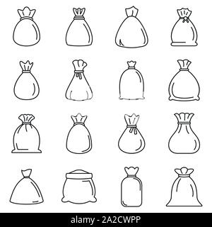 Beutel Symbole gesetzt. Umrisse der Tasche Vector Icons für Web Design auf weißem Hintergrund Stock Vektor