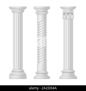 Eingestellt von isolierten Griechische und römische, Ägypten Spalte Stock Vektor