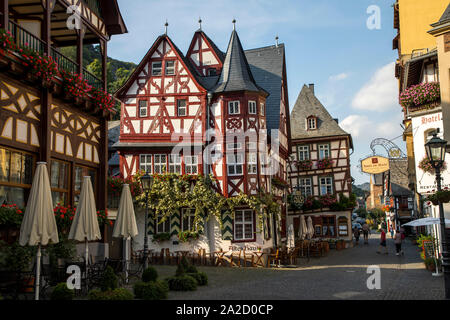 Die Altstadt von Bacharach am Rhein, in das Obere Mittelrheintal Weltkulturerbe, Deutschland Stockfoto