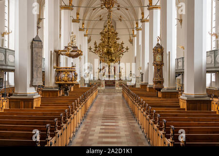 Der runde Turm Trinitatis Kirche innere Heiligtum in Kopenhagen, Dänemark. Stockfoto