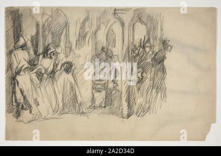 Edwin Austin Abbey - Zusammensetzung Studie für die Suche nach dem Heiligen Gral Wandbild Reihe bei Stockfoto