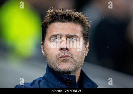 Tottenham Hotspur Trainer Mauricio Pochettino vor ein UEFA Champions League Spiel gegen Bayern München, 1. Oktober 2019. Stockfoto