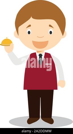 Cute cartoon Vector Illustration eines Recepcionist Stock Vektor