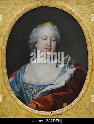 Barbara von Portugal (1711-1758). Königin von Spanien, Ehefrau von Ferdinand VI. Porträt von Louis Michel van Loo (1707-1771). San Fernando Königliche Akademie der Schönen Künste in Madrid. Spanien. Stockfoto