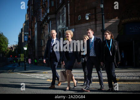 Manchester, Großbritannien. 2. Okt 2019. Die Rt Hon Andrea Leadsom MP während der Parteitag der Konservativen Partei in der Manchester Central Convention Complex, Manchester am Mittwoch, 2. Oktober 2019 (Quelle: P Scaasi | MI Nachrichten) Credit: MI Nachrichten & Sport/Alamy leben Nachrichten Stockfoto