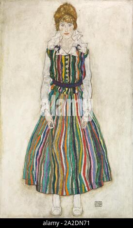 Egon Schiele - Portrait von Edith (der Künstlerin Frau) - Stockfoto