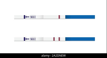 Schwangerschaft Teststreifen. Negative und positive Option. Für schwangere Frauen. Vector Illustration Stock Vektor