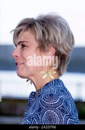 Amsterdam, Niederlande. 02 Okt, 2019. Prinzessin Laurentien der Niederlande kommt an Theater de Winckel in Amsterdam am 02 Oktober, 2019, dem elften Präsentation des ECF Prinzessin Margriet Award für CultureCredit: Albert Ph-van der Werf/Niederlande/Point de Vue |/dpa/Alamy Leben Nachrichten zu besuchen Stockfoto