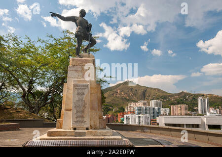 Belalcázar Statue in Cali, Kolumbien. Sebastián de Belalcázar war ein spanischer Konquistador. Stockfoto