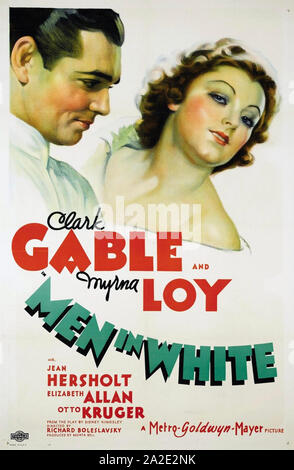 Männer in weißen MGM Film 1934 mit Myrna Loy und Clark Gable Stockfoto