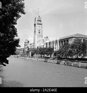 Das Deutsche Museum auf der Museumsinsel in München, Deutschland 1930er Jahre. Das Deutsche Museum in München, 1930. Stockfoto