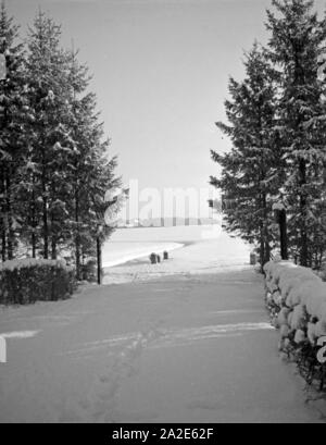 Winterlandschaft in Ostpreußen, 1930er Jahre. Winter Landschaft in Ostpreußen, 1930er Jahre. Stockfoto