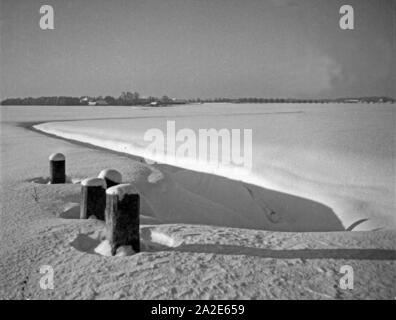 Winterlandschaft in Ostrpeußen, 1930er Jahre. Winter Landschaft in Ostpreußen, 1930er Jahre. Stockfoto