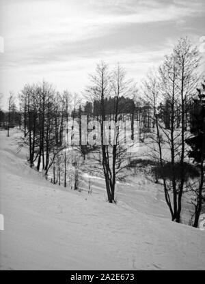 Winterlandschaft in Ostpreußen, 1930er Jahre. Winter Landschaft in Ostpreußen, 1930er Jahre. Stockfoto