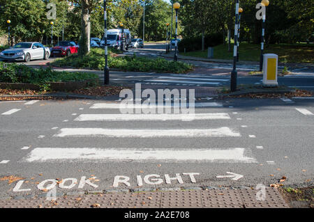 Zebra Crossing Point im Süden Londons Stockfoto