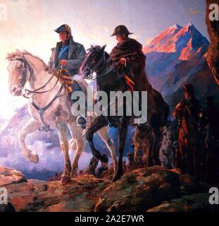 Ejercito Libertador Cruce de Cordillera de los Andes. Stockfoto