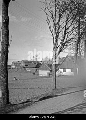 Dit Marschen beim Marschner in Masuren, Ostpreußen 1930er Jahre. Das Dorf in der Nähe von Lake Marschner siehe Marschen in Masuren, Ostpreußen, 1930er Jahre. Stockfoto