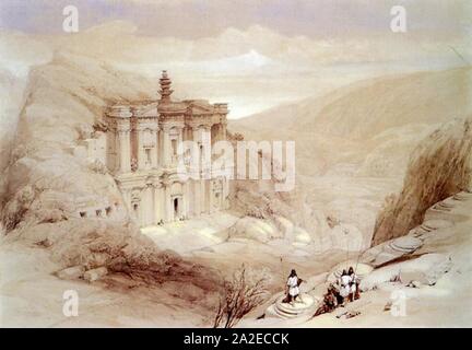 El deir Petra 2 1839. Stockfoto
