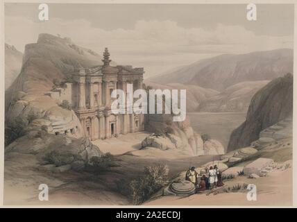 El Deir Petra März 8 1839 - David Roberts. Stockfoto