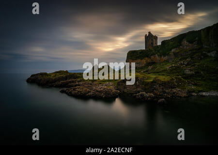 Gylen Castle auf felsigen Klippen, die Insel Kerrera, Schottland Stockfoto