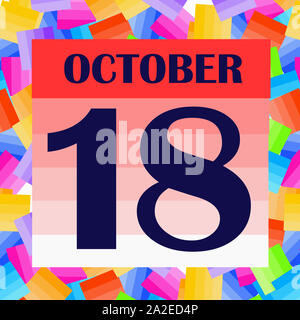 Oktober 18 Symbol. Für wichtige Tag planen. Banner für Feiertage und besondere Tage. Abbildung. Stockfoto