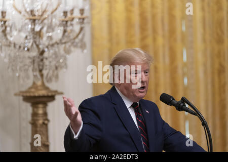 Washington DC, USA. 02 Okt, 2019. Washington, District of Columbia, USA. 2. Okt, 2019. Präsidenten der Vereinigten Staaten Donald J. Credit: ZUMA Press, Inc./Alamy leben Nachrichten Stockfoto