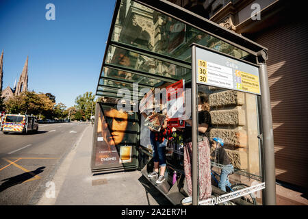 Straßburg, Frankreich - 21.September 2019: Menschen mit Plakaten auf das weltweite Klima März ändern, indem schwedische Klima Aktivistin Greta Thunberg begann Stockfoto