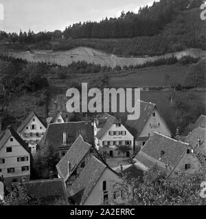 Blick in das Städtchen Horb am Neckar, Deutschland 1930er Jahre. Blick auf die Stadt Horb am Neckar, Deutschland 1930. Stockfoto