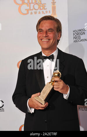 LOS ANGELES, Ca. Januar 16, 2011: Aaron Sorkin am 68. Golden Globe Awards im Beverly Hilton Hotel. © 2011 Paul Smith/Featureflash Stockfoto