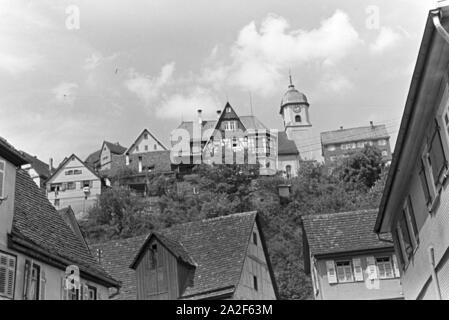 Der Luftkurort Altensteig im Schwarzwald, Deutschland 1930er Jahre. Der Luftkurort Altensteig im Schwarzwald, Deutschland der 1930er Jahre. Stockfoto