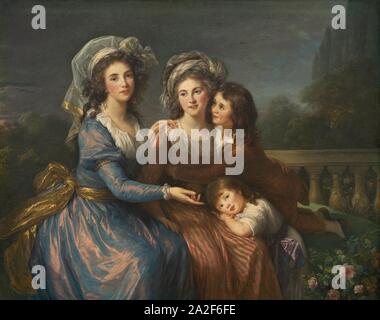 Elisabeth Louise Vigée Le Brun - die Marquise de Pezay und der Marquise de Rougé mit ihrer Söhne Alexis und Adrien- Stockfoto