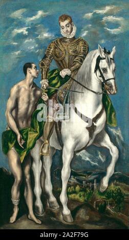 Saint Martin und der Bettler (c) 1597-1600 von El Greco - Chicago. Stockfoto