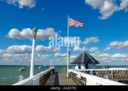 Blick vom Ende der Yarmouth Pier auf der Isle of Wight Stockfoto