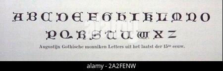 Enschede des 15. Jahrhunderts Augustinus gotischen Buchstaben. Stockfoto
