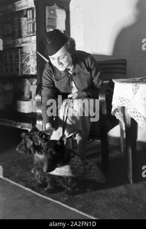Ein 206 im Hundesalon, Deutsches Reich 30er Jahre. Visitation eines Hundes Salon, Deutschland 1930. Stockfoto