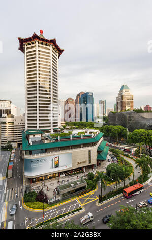 Singapur, 06, May 2012: Orchard Road landmark Marriot Tang Plaza Hotel in der Haupteinkaufsstraße entfernt. Stockfoto