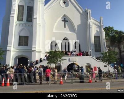 Emanuel AME Kirche in Charleston South Carolina 20150621. Stockfoto