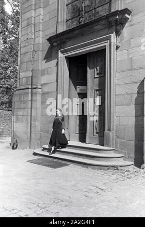 Ein Ausflug nach Amorbach, Deutsches Reich 30er Jahre. Eine Reise nach Amorbach, Deutschland 1930. Stockfoto