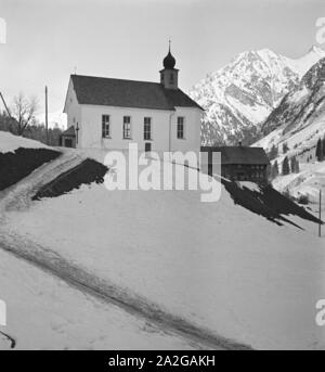 Ein Ausflug Nach Mittelberg in Österreich, 1930er Jahre Deutsches Reich. Eine Reise nach Mittelberg in Österreich, Deutschland der 1930er Jahre. Stockfoto